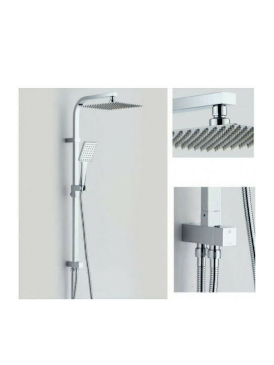 Tema Shower Column Without Battery 85cm Silver