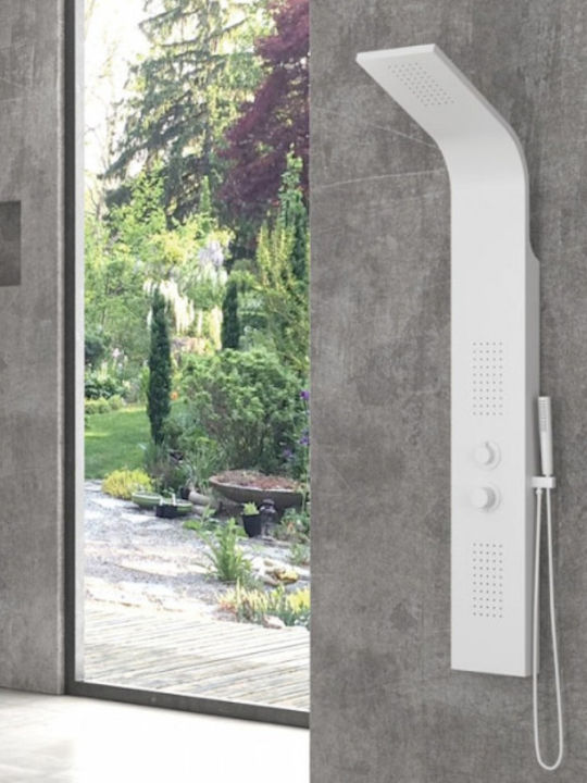 Karag Praxis Bianco Στήλη Υδρομασάζ 140cm Λευκή