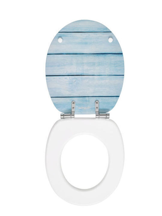 Wirquin 16440 Toilettenbrille Soft-Close Hölzernes 41-43x37.5cm Fisch