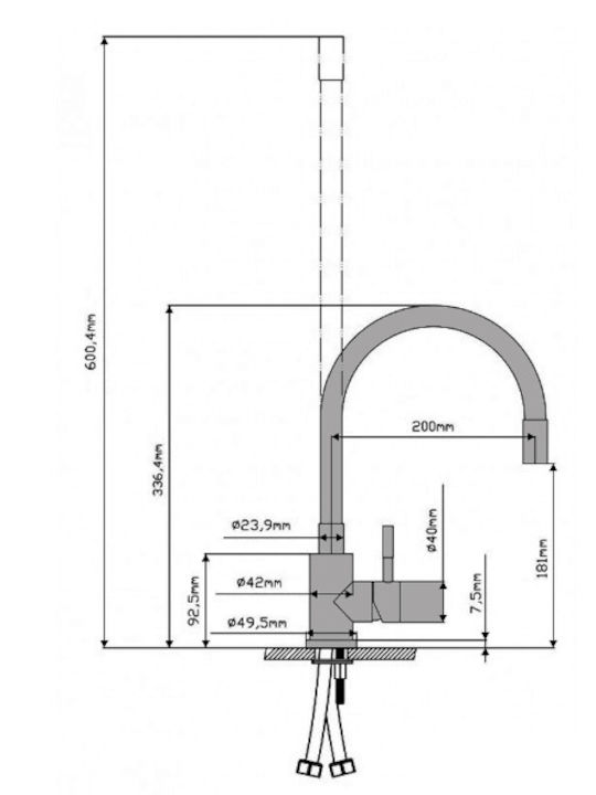 Minardi Flex Küchenarmatur Zähler Weiß