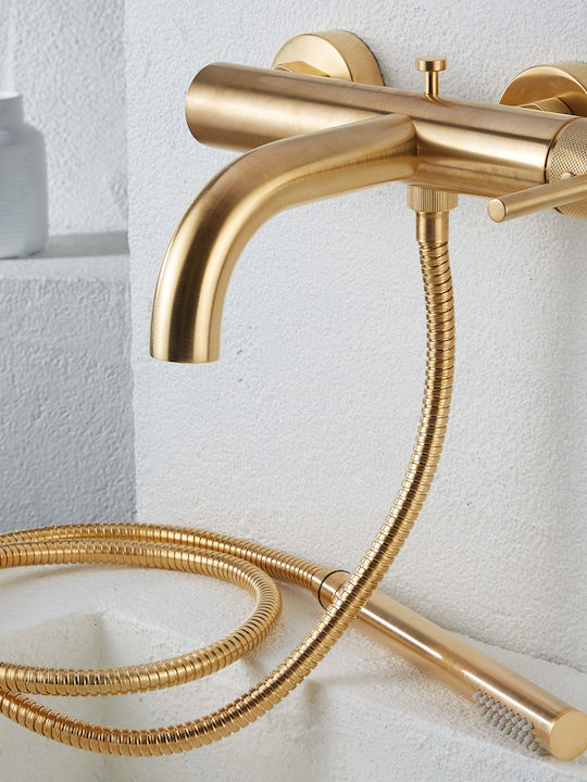 Armando Vicario Industrial Mixing Bathtub Shower Faucet Complete Set Gold