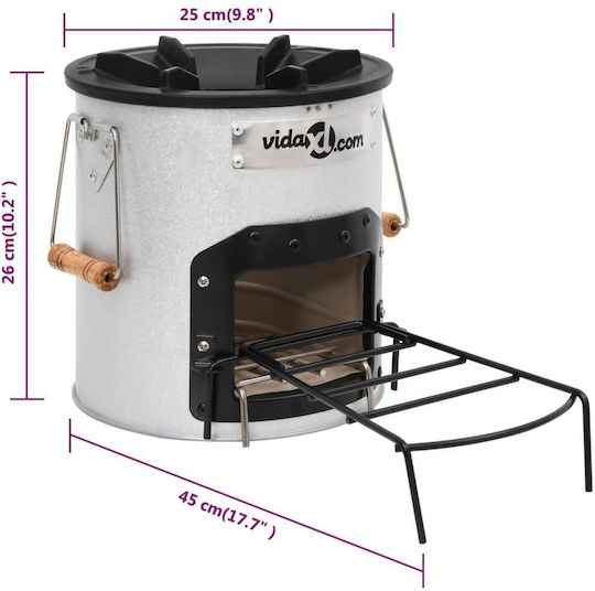 vidaXL Ξυλόσομπα για Camping 45x25x26εκ.