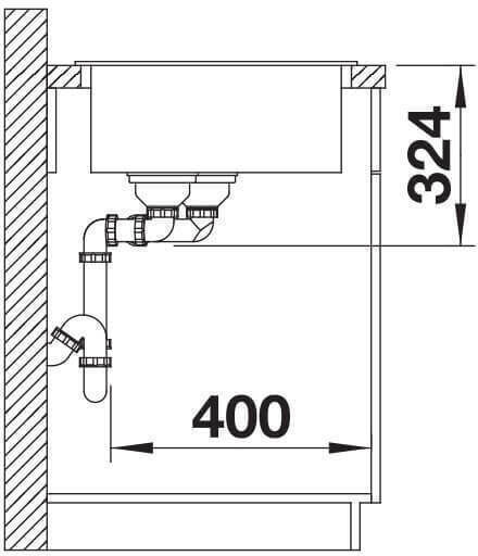 Blanco Legra 8 526224 Drop-In Chiuvetă Stânga din Granit Sintetic L78xW50cm Antracit
