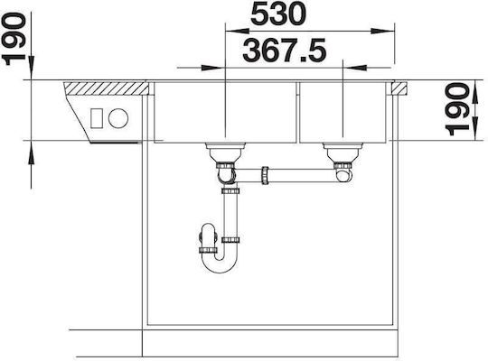 Blanco Legra 8 526224 Drop-In Chiuvetă Stânga din Granit Sintetic L78xW50cm Antracit