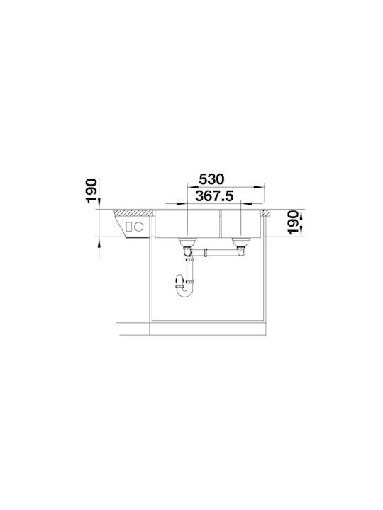 Blanco Legra 8 526223 Drop-In Chiuvetă Stânga din Granit Sintetic L78xW50cm Negru