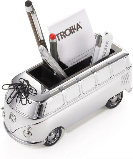 Metallic Pencil Holder Forever T1 in Silver Color 1pcs 6.3x7.2x15.3cm