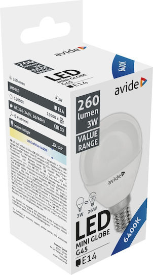 Avide ABBMG14CW-3W LED Bulb 3W for Socket E14 Cool White 260lm