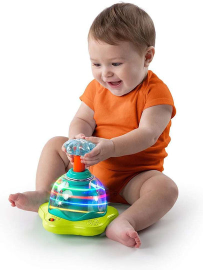 Bright Starts Spinning Top Press & Glow Spinner cu Muzică, Lumină și Sunete pentru 6++ Luni