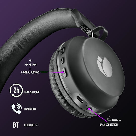 NGS Artica Chill Fără fir / Cu fir Over Ear Căști cu 25 ore de Funcționare Negre