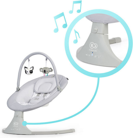 Kinderkraft Ηλεκτρικό Relax Μωρού Luli με Μουσική Grey για Παιδί έως 9kg