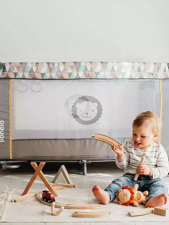 Lionelo Sven Plus Playpen 2 Levels with Changing Table & Mattress Yellow Scandi 127x65cm