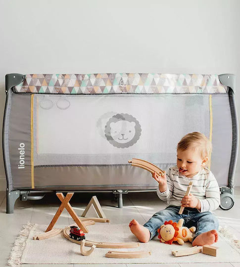 Lionelo Sven Plus Playpen 2 Levels with Changing Table & Mattress Yellow Scandi 127x65cm