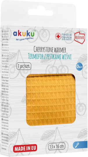 Akuku Cherrystone Θερμοφόρα Ζέστης/Κρύου με Κουκούτσια Κερασιού Κίτρινη