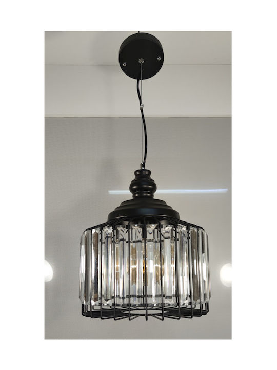 Epiplo-Fos Pendant Light Single-Light Grid for Socket E27 Black