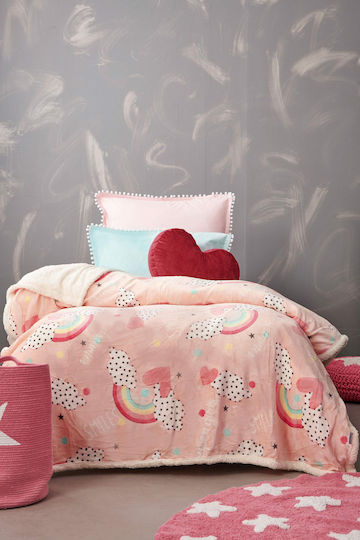 Palamaiki Blanket Cot Smile Fleece Pink 110x140cm