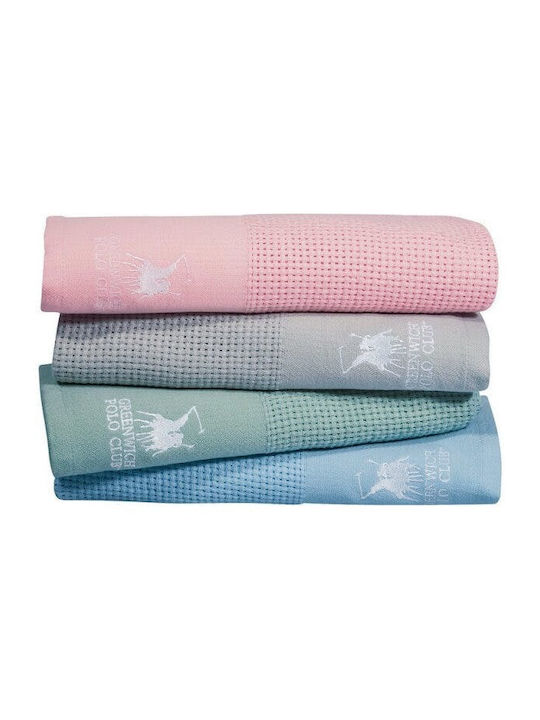 Greenwich Polo Club Blanket Cot 2964 Knitted Light Blue 110x150cm