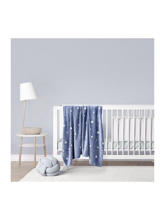 Kocoon Blanket Nursery Swaddling Blankets Glow Star Fleece Blue 80x110cm