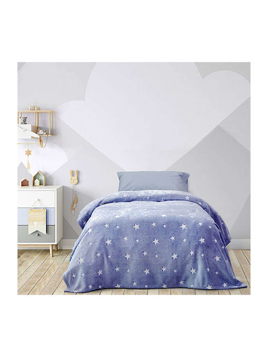 Kocoon Blanket Nursery Swaddling Blankets Glow Star Fleece Blue 80x110cm