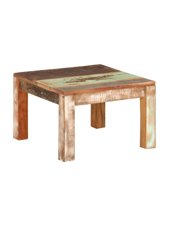 Square Central Coffee Table Made of Solid Wood Multicolour W55xL55xH35cm