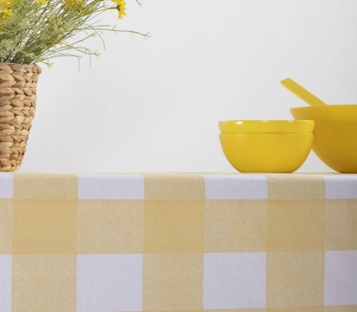 Nef-Nef Homeware Kariert Fleckabweisend Henry Yellow 140x140cm