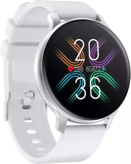 Canyon Badian 45mm Smartwatch με Παλμογράφο (Λευκό)
