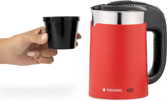 Navaris Kettle Travel Size 500ml 1100W Red
