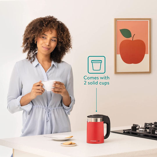 Navaris Kettle Travel Size 500ml 1100W Red
