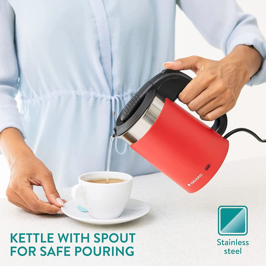 Navaris Kettle Travel Size 500ml 1100W Red