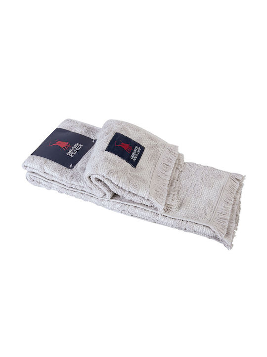 Greenwich Polo Club 2705 Towel made of 100% Cotton in Gray Color 60x40cm 2pcs