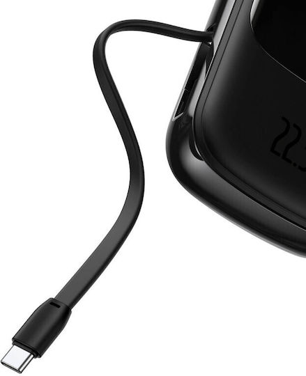 Baseus Qpow Digital Display Power Bank 20000mAh 22.5W с USB-A порт и 2 USB-C порта Черен