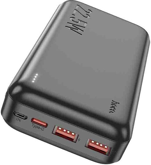 Hoco J101A Astute Power Bank 20000mAh 20W με 2 Θύρες USB-A και Θύρα USB-C Power Delivery / Quick Charge Μαύρο