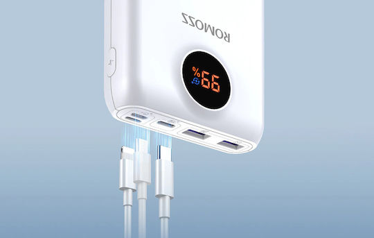 Romoss SW20PF Power Bank 20000mAh 22.5W με 2 Θύρες USB-A και Θύρα USB-C Power Delivery Λευκό