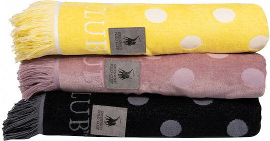 Greenwich Polo Club Beach Towel Cotton Nude with Fringes 180x90cm.