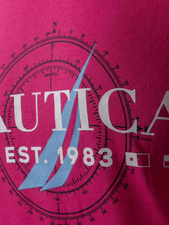 Nautica T-shirt Bărbătesc cu Mânecă Scurtă Fuchsia