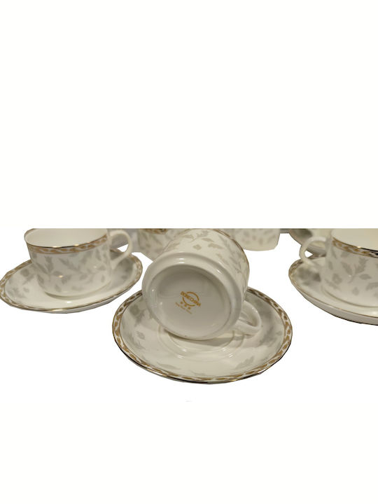 Epiplo-Fos Tea Set with Cup Porcelain White 9pcs