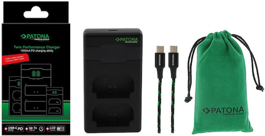 Patona Double Battery Charger Premium Twin Performance NP-W235 Compatible with Fujifilm