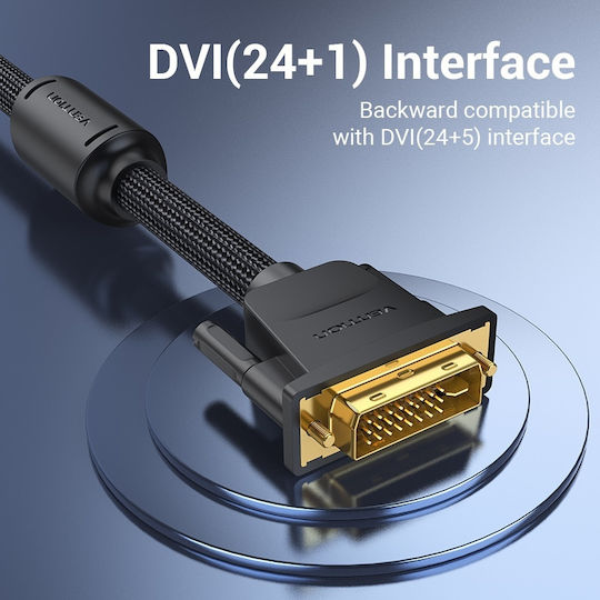 Vention Кабел DVI-D мъжки - DVI-D мъжки 3м Черен (EAEBI)