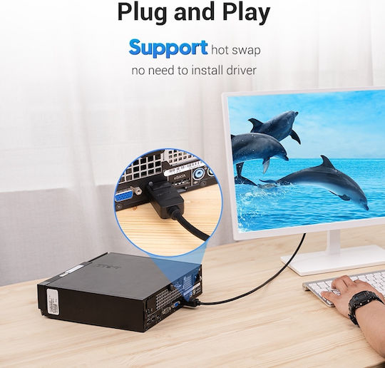 Vention Cablu DVI-D - DisplayPort 1.5m Negru (HAFBG)