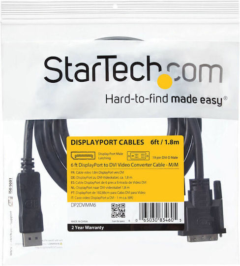 StarTech Cablu DVI-D - DisplayPort 1.8m Negru (DP2DVIMM6)