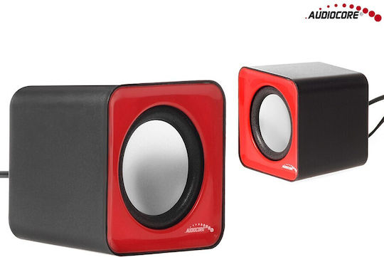 Audiocore Audiocore AC870 Ηχεία Υπολογιστή 2.0 με Ισχύ 6W Κόκκινα