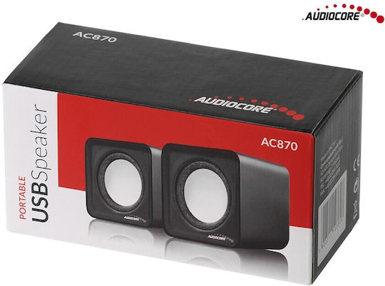 Audiocore Audiocore AC870 Ηχεία Υπολογιστή 2.0 με Ισχύ 6W Κόκκινα
