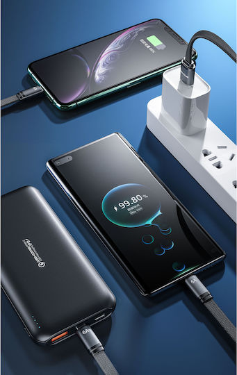 WK WDC-156 Braided / Flat USB 2.0 to micro USB Cable Λευκό 1.5m
