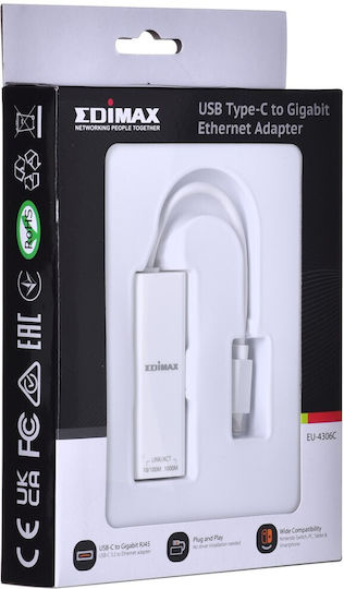 Edimax EU-4306C USB Network Adapter with Wired Gigabit Ethernet Connection