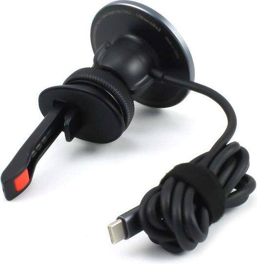 Moxom Car Mobile Mount with Magnet and Wireless Charging Black