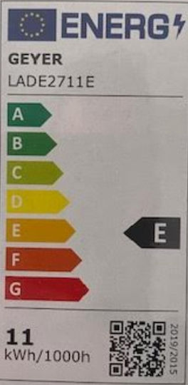 Geyer Λάμπα LED 11W για Ντουί E27 και Σχήμα A60 Ψυχρό Λευκό 1250lm