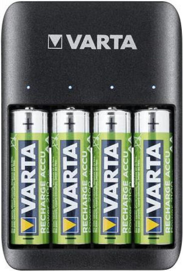 Varta Quattro USB Charger 4 Batteries Ni-MH Size AA/AAA Set with 4 Batteries