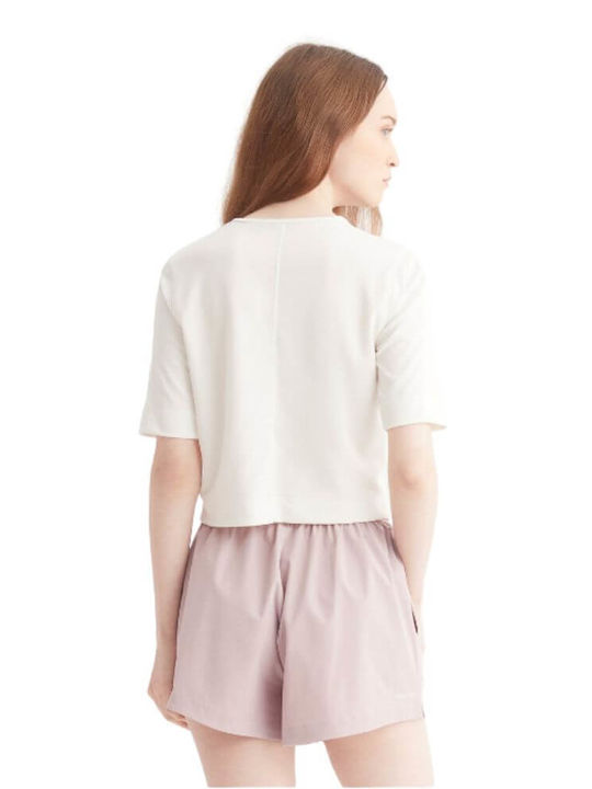 Calvin Klein Damen Sport Crop T-Shirt Schnell trocknend Weiß