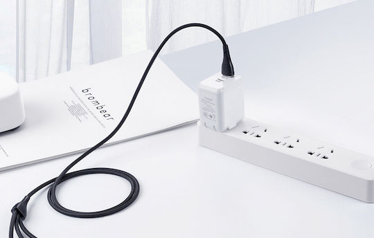 Mcdodo CA-6960 Braided USB to Lightning / Type-C / micro USB Cable Μαύρο 1.2m