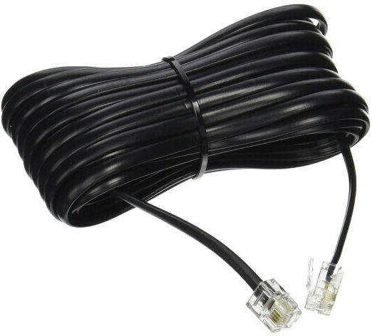 ATC Flat Telephone Cable RJ11 6P4C 20m Black (05.005.0016)