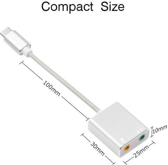 External USB 7.1 Sound Card White